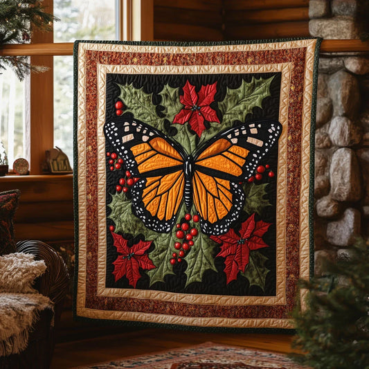 Holiday Monarch Butterfly Quilt Blanket