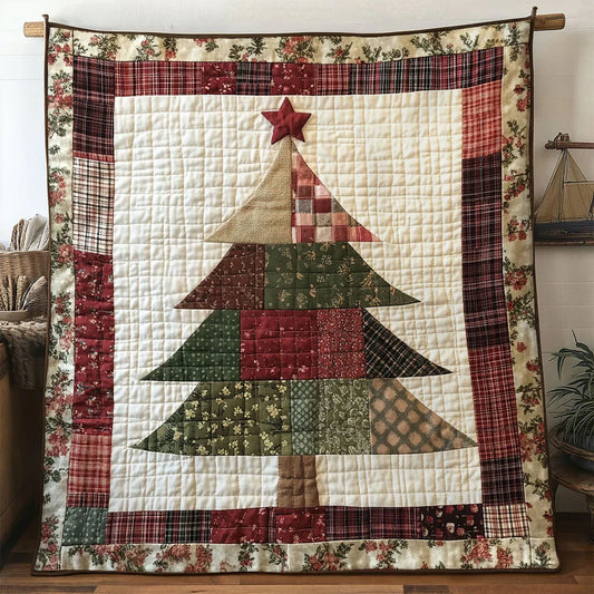 Holiday Patch Christmas Tree Quilt Blanket