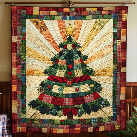Holiday Patch Tree Quilt Blanket