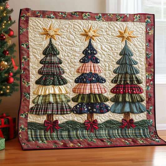 Holiday Patchwork Pines Quilt Blanket