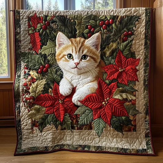 Holiday Purr Quilt Blanket