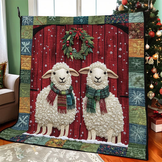 Holiday Sheep Quilt Blanket