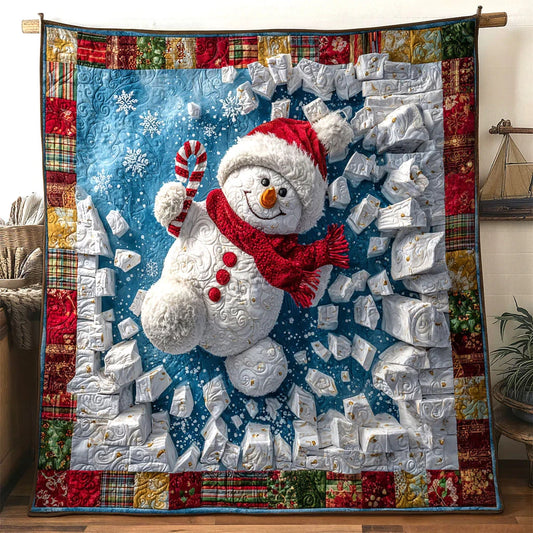 Holiday Spark Snowman Quilt Blanket