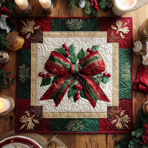 Holiday Spirit Quilted Table Topper
