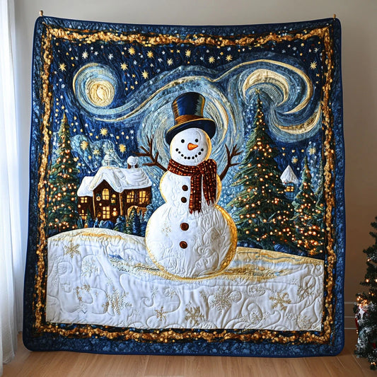 Holiday Star Snowman Quilt Blanket