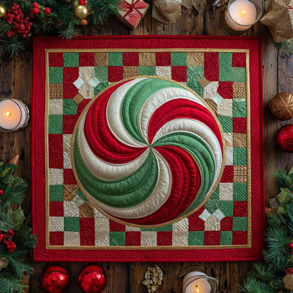 Holiday Vortex Quilted Table Topper