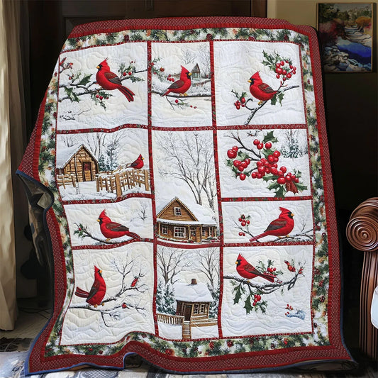 Holly Bird Quilt Blanket