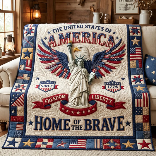 Home Of The Brave Quilt Blanket