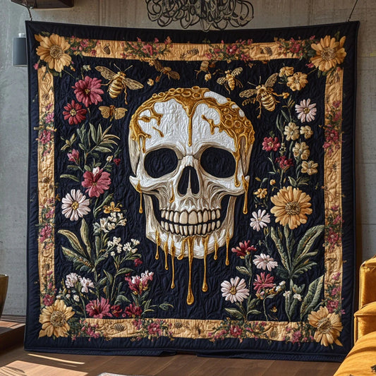 Honey Drop Skull Quilt Blanket