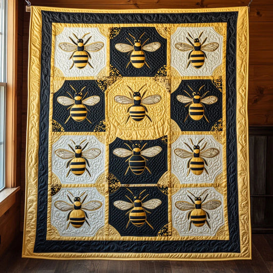 Honey Grid Quilt Blanket