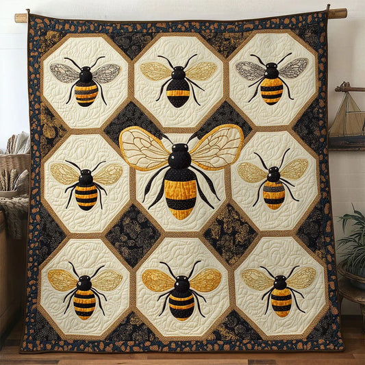 Honey Patch Bee Quilt Blanket