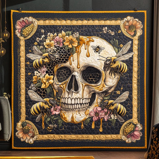 Honeycomb Skull Quilt Blanket
