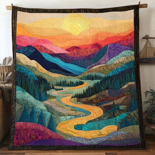 Horizon Mountain Ranges Quilt Blanket