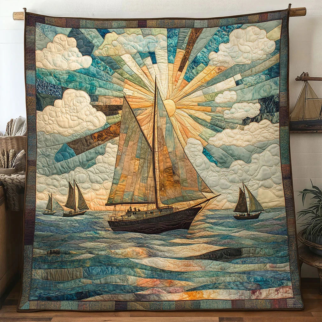 Horizon Sailboat Quilt Blanket