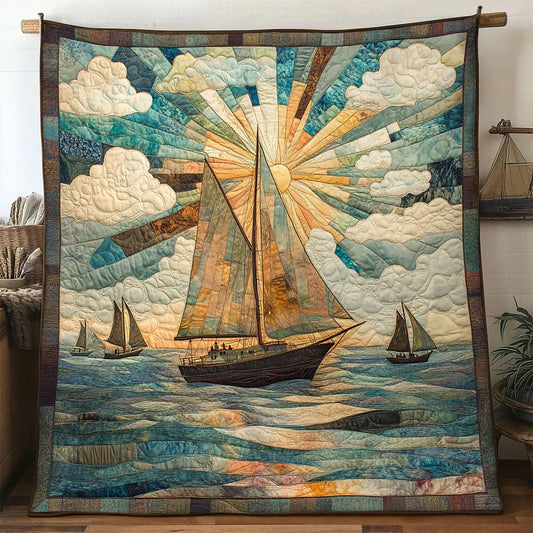 Horizon Sailboat Quilt Blanket