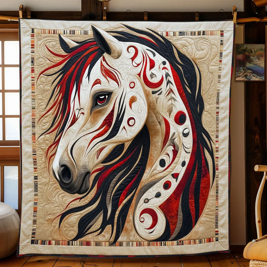 Horse Ancestral Flow Quilt Blanket
