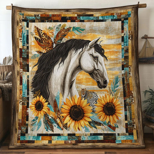 Horse Country Heart Quilt Blanket