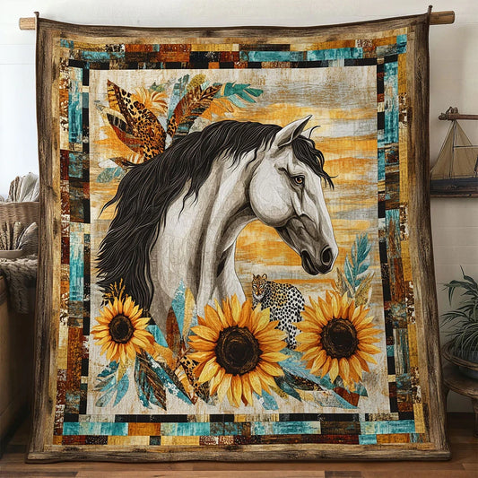 Horse Country Heart Quilt Blanket