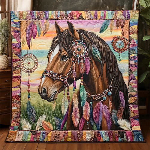 Horse Dreamcatcher Quilt Blanket