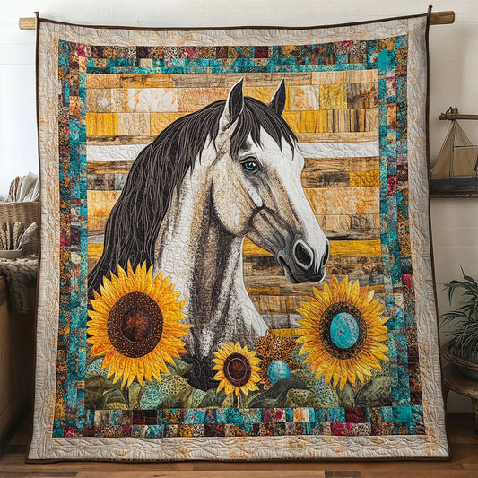 Horse Freewind Quilt Blanket
