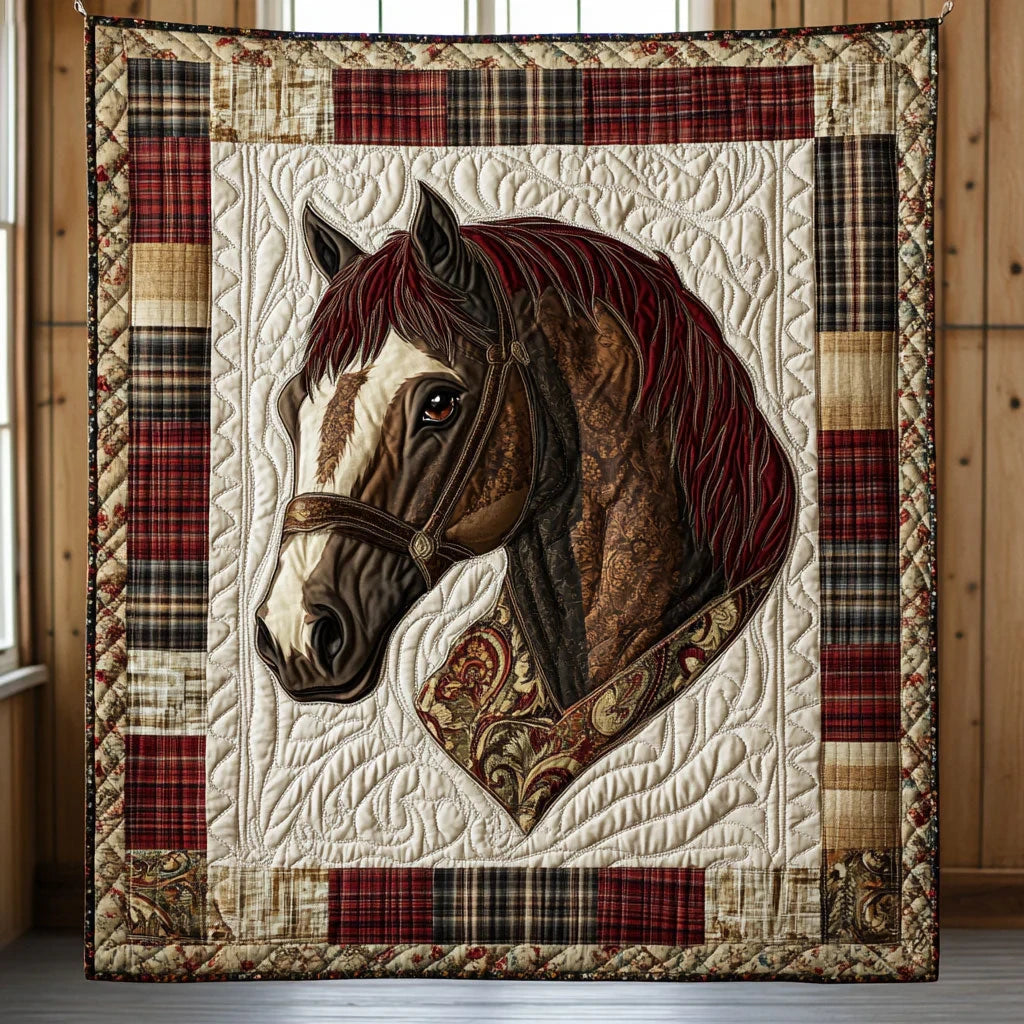 Horse Gaze Quilt Blanket