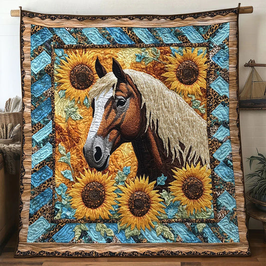 Horse Meadow Light Quilt Blanket
