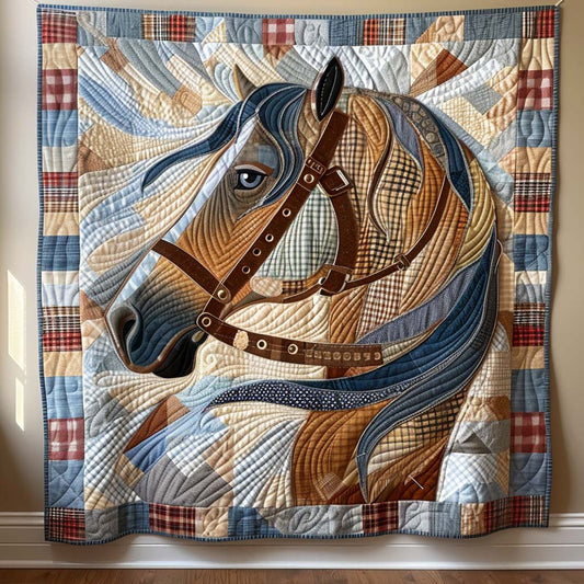 Horse Retreat Quilt Blanket - Quilted Blanket by OtterMia