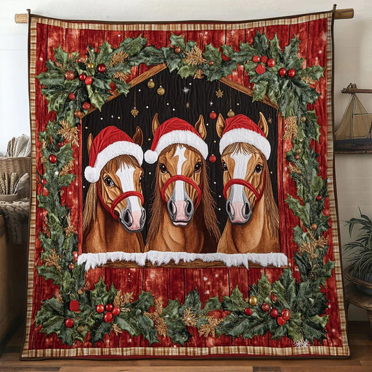 Horse Starry Winter Quilt Blanket