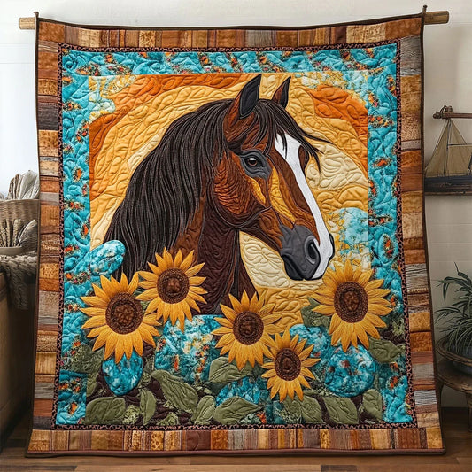 Horse Sunbound Quilt Blanket
