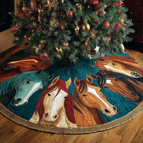 Horse Whisper Christmas Quilted Tree Skirt