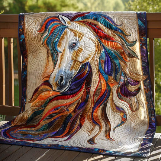 Horse Whisper Quilt Blanket - Quilted Blanket by OtterMia