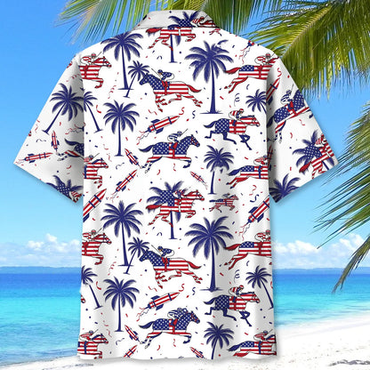 Horse Racing Proud of America Hawaiian Shirt