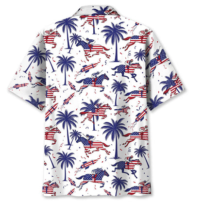 Horse Racing Proud of America Hawaiian Shirt