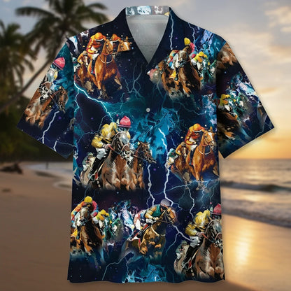 Horse Racing Thunder Hawaiian Shirt