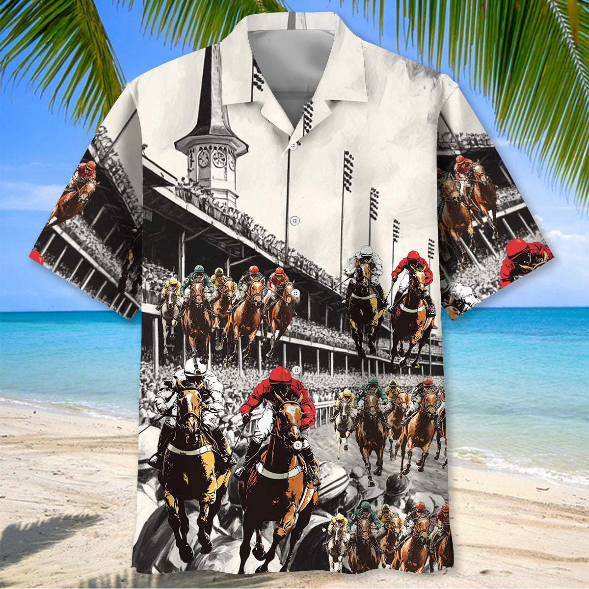 Horse Racing Vintage Racecourse Hawaiian Shirt