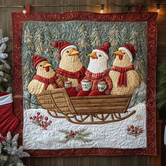 Hot Cocoa Hens Quilt Blanket