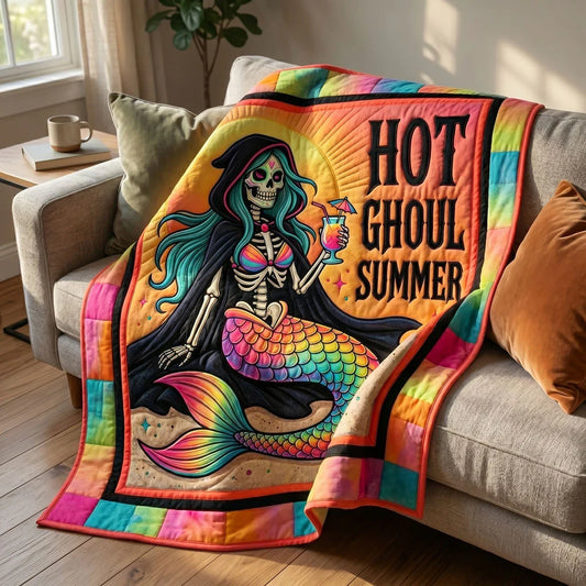 Hot Ghoul Summer Quilt Blanket