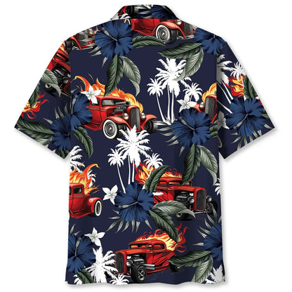 Rod Fire Blue Tropical Hawaiian Shirt