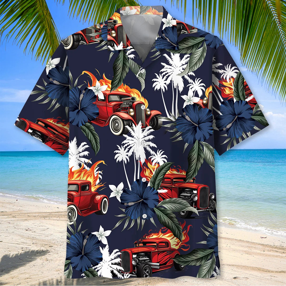 Rod Fire Blue Tropical Hawaiian Shirt