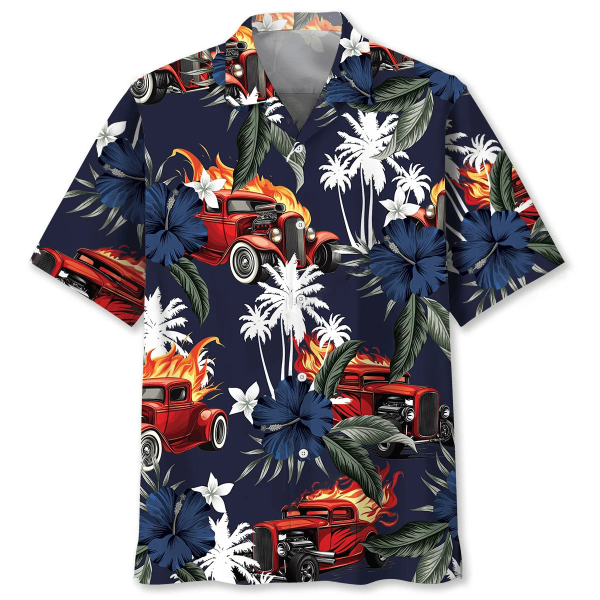 Rod Fire Blue Tropical Hawaiian Shirt