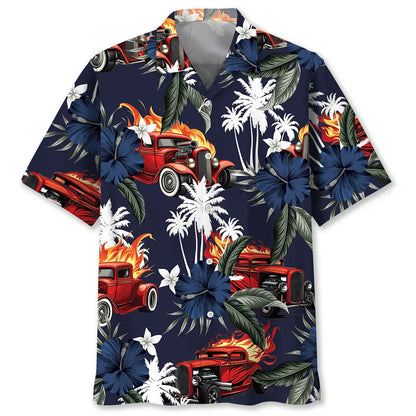 Rod Fire Blue Tropical Hawaiian Shirt