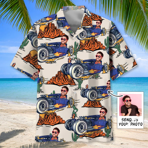 Rod Racing Desert Custom Photo Hawaiian Shirt