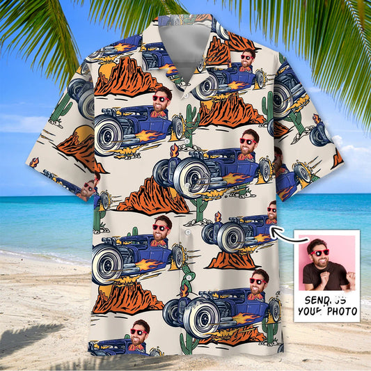 Rod Racing Desert Custom Photo Hawaiian Shirt