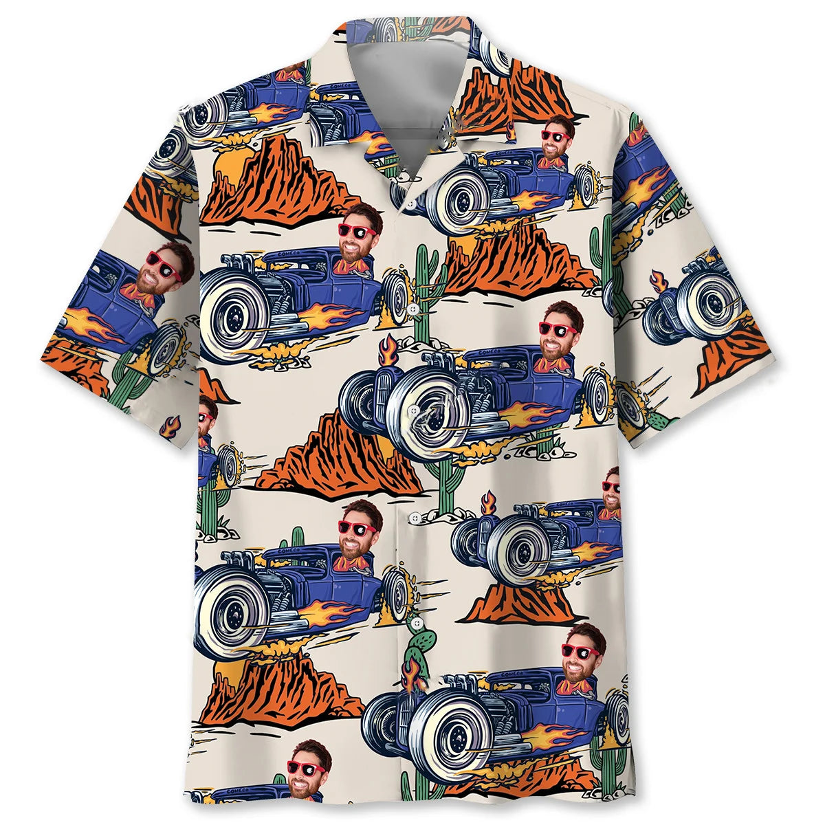 Rod Racing Desert Custom Photo Hawaiian Shirt