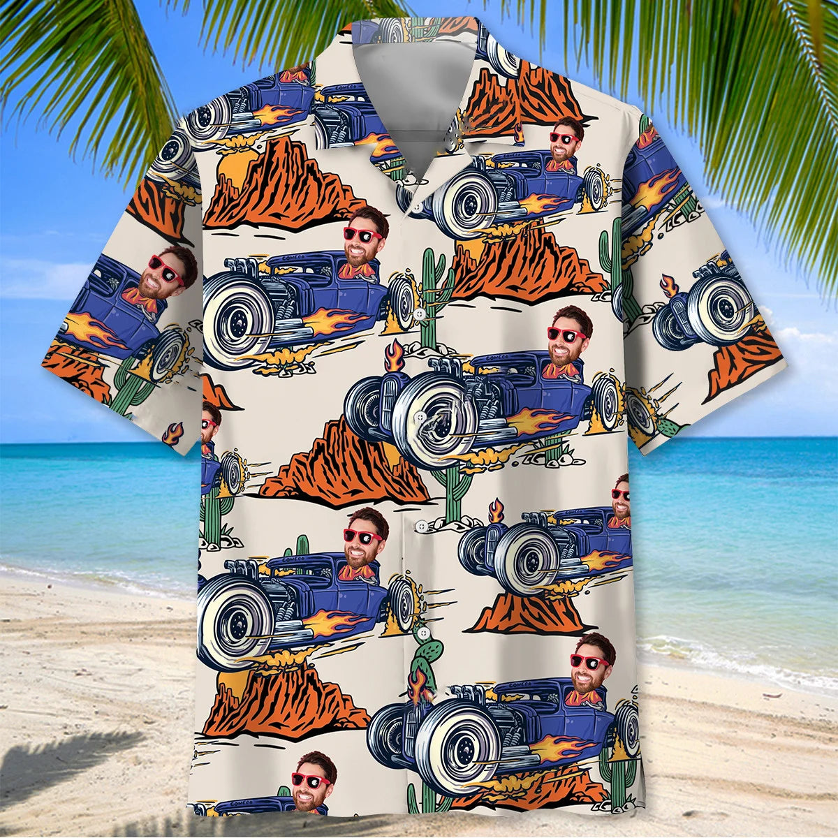 Rod Racing Desert Custom Photo Hawaiian Shirt