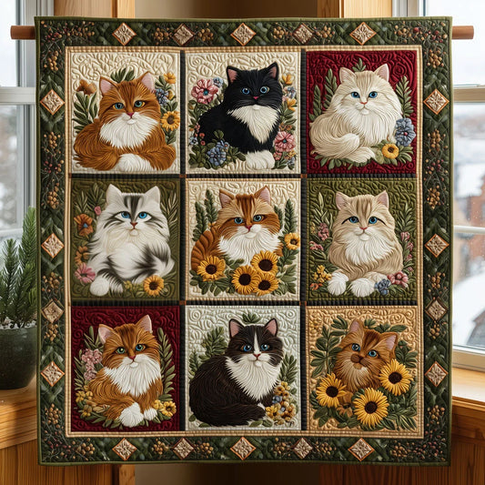 House Cat Garden Playout Quilt Blanket