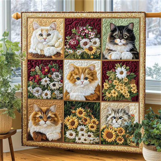 House Cat Garden Playout Quilt Blanket
