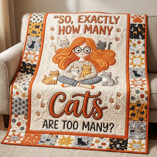 How Many Cats Quilt Blanket