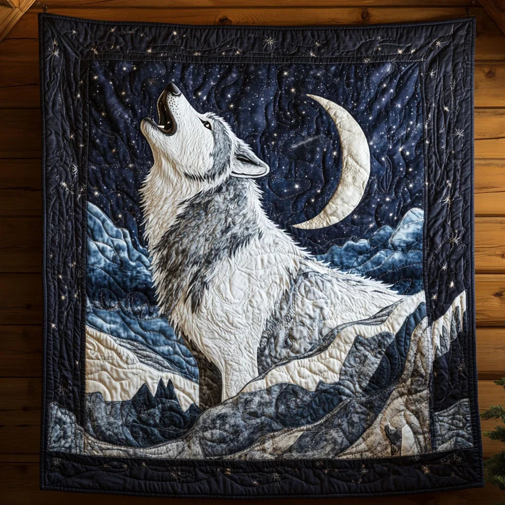 Howling Night Quilt Blanket
