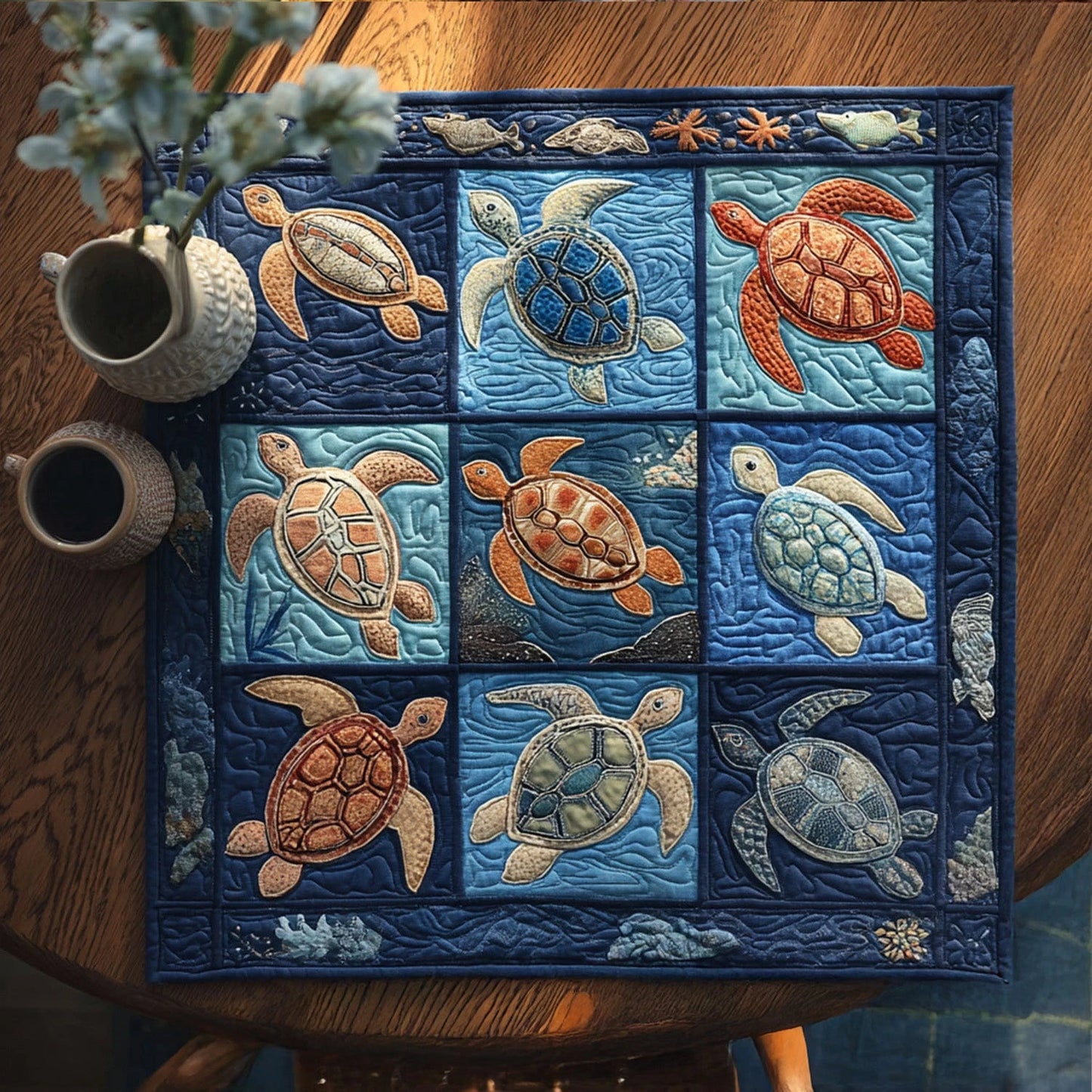 Hula Shell Quilted Table Topper